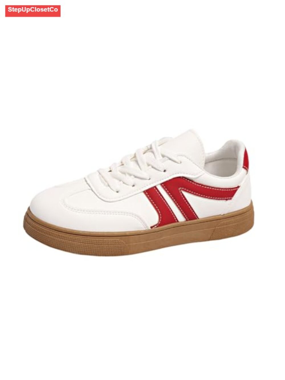 Women Retro Gum Sole Fashion Sneakers PU Leather Non Slip Tennis Skate Shoes